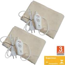 Kit 2 Lençol Térmico Solteiro 88x188cm Elétrico Luxo 10 Temperaturas - Sulterm