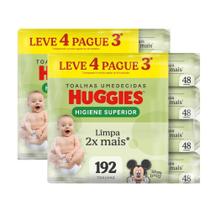 Kit 2 Lenços Huggies Higiene Superior Limpam 2x Mais 4 x 48 Unidades Kit 2 Lenços Huggies Higiene Superior Limpam 2x Mais 4 x 48 Unidades