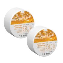 Kit 2 Lenços para Depilação Fibra Natural Econômico Resistente Depilflax Rolo 60 Metros Kit 2 Lenços para Depilação Fibra Natural Econômico Resistente Depilflax Rolo 60 Metros