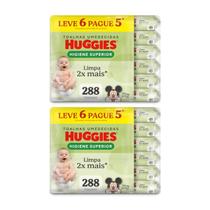 Kit 2 lenços umedecidos huggies higiene superior