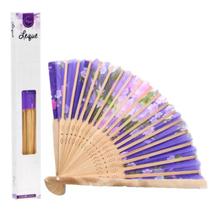 Kit 2 Leques De Mão Madeira Florido Estilo Oriental Kit 2 Leques De Mão Madeira Florido Estilo Oriental