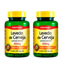 Kit 2 Levedo de Cerveja 450mg 120 Cápsulas Maxinutri