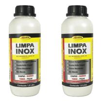 Kit 2 Limpa Inox Tira Ferrugem Mancha Oleo Inox 1 Litro Allchem