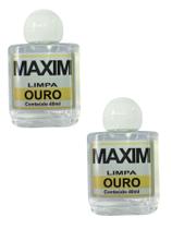 Kit 2 Limpa Jóias Verdadeiras Ouro Puro 18k Maxim 40ml Branco Original Liquido Objetos Ouro