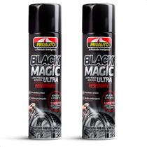 Kit 2 Limpa Pneus Aerosol Black Magic Proauto 400ml
