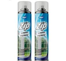 Kit 2 Limpa Vidros Zip Clean 400ml Sem Manchas Espelhos Box