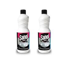 Kit 2 Limpador Mármore Granito Sanol 1L Brilho para Pedras Naturais Limpeza de Bancadas e Pisos
