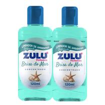 Kit 2 Limpador Perfumado de Ambientes Concentrado Brisa do Mar Zulu 120ml