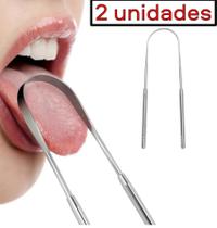 kit 2 Limpador Raspador De Língua Em Aço Inox Para Higiene Bucal kit 2 Limpador Raspador De Língua Em Aço Inox Para Higiene Bucal