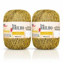 Kit 2 Linhas Puro Brilho 100m/55g - Dourado/Prata, Crochê, Tricô, Artesanato - FIAL Kit 2 Linhas Puro Brilho 100m/55g - Dourado/Prata, Crochê, Tricô, Artesanato - FIAL
