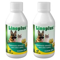Kit 2 Linoplus 180 Ml - Ômega 3 e 6 para Cães e Gatos - Suplemento Vitamínico