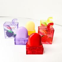 Kit 2 lip balm hidratante para lábios caixa de suco de frutas delicadas