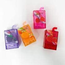 Kit 2 lip balm hidratante para lábios caixa de suco de frutas fofa nova tendência brilho