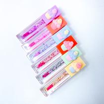 Kit 2 lip gloss hidratante glitter detalhe bolinho brilhoso