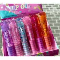 Kit 2 lip oil com glitter fofo ação hidratante brilho natural