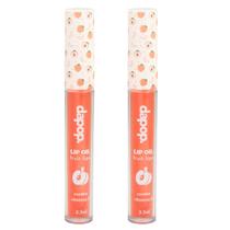 Kit 2 Lip Oil Fruits Lips De Pêssego Com Vitamina E - Dapop