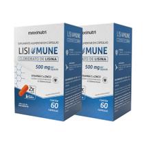 Kit 2 Lisimune Lisina Vitamina C Zinco Maxinutri 60 Capsulas