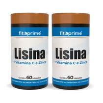 Kit 2 Lisina com Vitamina C e Zinco 60 Cápsulas de 500mg Fitoprime