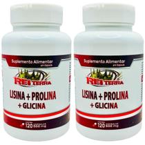 Kit 2 Lisina + Prolina + Glicina 240 Cápsulas - Rei Terra