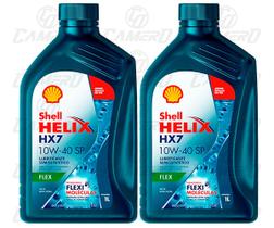 Kit 2 Litros De Óleo Para Motor Shell Helix Hx7 10W40 Semissintético API SN e ACEA A3/B3/B4