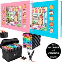 Kit 2 Livrinho de Pintura Bobbie Goods + Canetinha 60 Cores