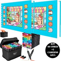 Kit 2 Livrinho de Pintura Bobbie Goods + Canetinha 60 Cores