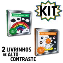 KIT 2 LIVRINHOS COM ILUSTRAÇÕES EM ALTO CONTRASTE PARA BEBÊS Capa Dura Percepção Vísual Aprendizagem KIT 2 LIVRINHOS COM ILUSTRAÇÕES EM ALTO CONTRASTE PARA BEBÊS Capa Dura Percepção Vísual Aprendizagem