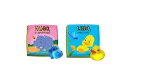 Kit 2 Livro Banho Hipopótamo e Patinho Bebe Feliz Infantil