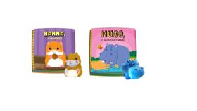 Kit 2 Livro Banho Infantil Bebe Feliz Hamster e Hipopótamo