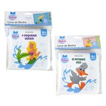 Kit 2 Livro de Banho do Bebê Coleção Banho Divertido - A Pequena Sereia + O Patinho Feio - Todo Livro