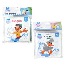 Kit 2 Livro de Banho do Bebê Coleção Banho Divertido - Pinóquio + O Patinho Feio - Todo Livro