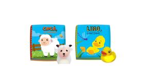 Kit 2 Livro de Banho Infantil Carneirinho Patinho Bebe Feliz