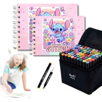 Kit 2 Livro De Colorir Stitch Estilo Bobbie Goods 50 Folhas 180g Com 80 Canetinhas Kit 2 Livro De Colorir Stitch Estilo Bobbie Goods 50 Folhas 180g Com 80 Canetinhas