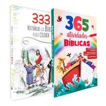 Kit 2 Livros 333 Histórias da Bíblia para Colorir + 365 Atividades Bíblicas Todolivro