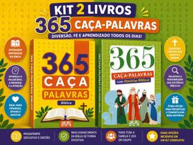 Kit 2 Livros 365 Caça-Palavras Bíblico e Histórias Bíblicas