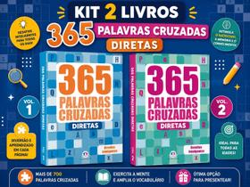 Kit 2 Livros 365 Palavras Cruzadas Diretas Vol. 1 e Vol. 2
