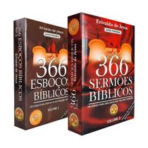Kit 2 Livros 366 Esboços e Sermões Bíblicos Vol. 1 e Vol. 2 Erivaldo de Jesus