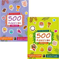 Kit 2 Livros 500 Adesivos Antigo & Novo Testamento Histórias e Atividades Para Colorir Kit 2 Livros 500 Adesivos Antigo & Novo Testamento Histórias e Atividades Para Colorir