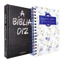 Kit 2 Livros A Bíblia Diz NVI - Giz + Diário de Oração - Amando a Deus - Minha Alma Engrandece
