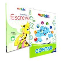Kit 2 Livros Aprendendo Matemática Contar + Aprendendo a Escrever Escolinha Todolivro
