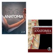 Kit 2 livros: atlas de anatomia humana + anatomia orientada para a clinica - Kit de Livros