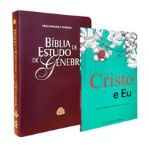 Kit 2 Livros Bíblia de Estudo Genebra ARA - Vinho + Cristo e Eu - Discipulado