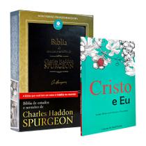 Kit 2 Livros Bíblia de Estudos Charles Spurgeon NVT + Cristo e Eu - Estudo Bíblico Discipulado - Publicações Pão Diário