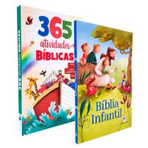 Kit 2 Livros Bíblia Infantil Brochura-Ciranda Cultural + 365 Atividades Bíblicas-Todo Livro