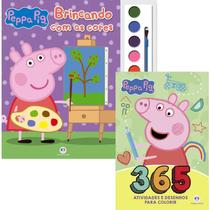 Kit 2 Livros Colorir com Aquarela Peppa Pig + Peppa Pig 365 Atividades e Desenhos para Colorir