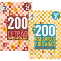Kit 2 Livros Coquetel +200 Letrão Diretas Palavras Cruzadas Nível Médio +700 Páginas