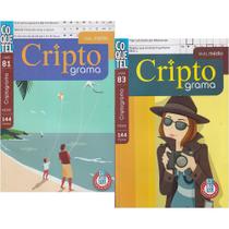 Kit 2 Livros Criptograma Nível Médio 144pg Folhas Brancas - Coquetel