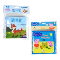 Kit 2 Livros de Banho Tchibum Animais + Peppa Pig