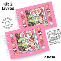 Kit 2 Livros De Colorir Bobbie Goods A5 50 Páginas 180g Capa Dura Rosa e Azul