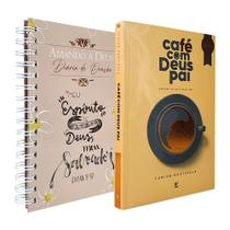 Kit 2 Livros Devocional Café com Deus Pai + Diário de Oração Amando a Deus - Lettering